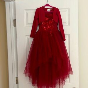 Red ooh LaLa high low dress and shrug